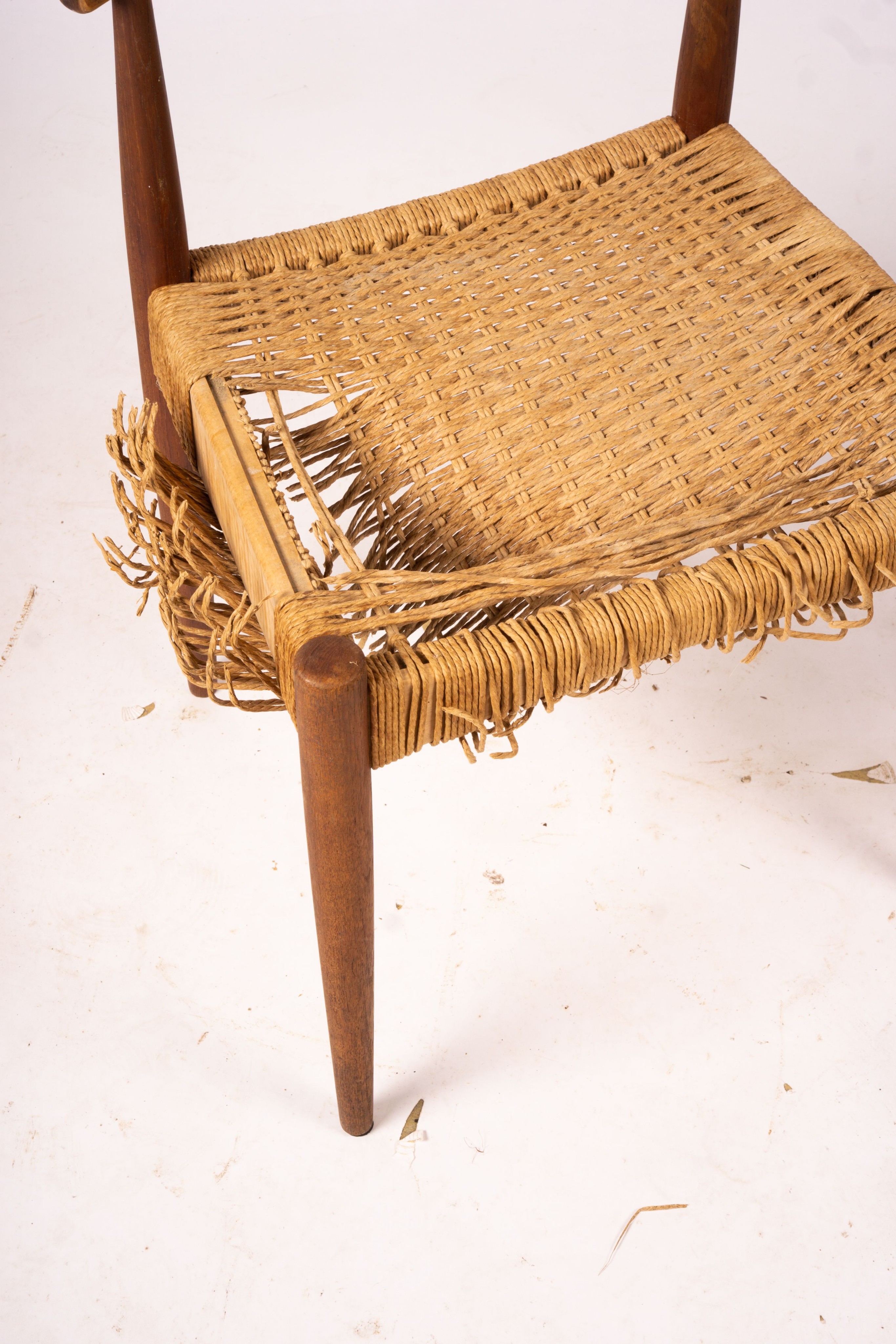 A set of six Danish teak dining chairs, probably Olsen for Morgan Kohl (all seats a.f.)